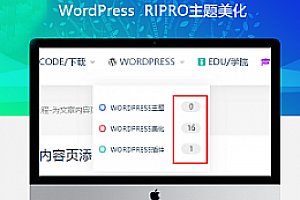 最新RIPRO主题美化-网站二级导航菜单统计文章数量