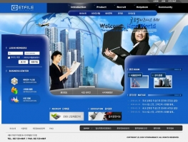 韩国网页模板蓝色的商务科技咨询公司网站首页模板psd下载_企业网站模板牛品源码-源码下载-源码社区-zblog主题插件-PHP源码-三合一源码-直播源码-短视频源码-APP源码-即时通讯-源码-交友源码牛品源码网