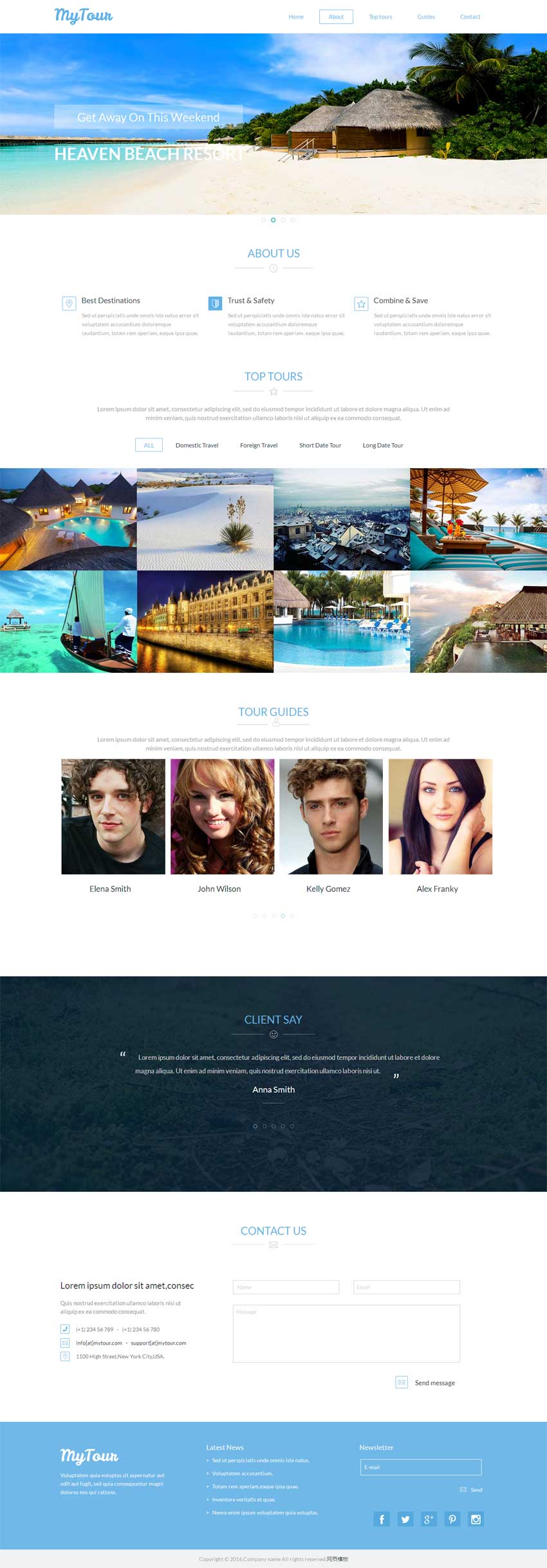 蓝色简洁的海边度假旅游html5网站介绍模板_html单页模板牛品源码-源码下载-源码社区-zblog主题插件-PHP源码-三合一源码-直播源码-短视频源码-APP源码-即时通讯-源码-交友源码牛品源码网