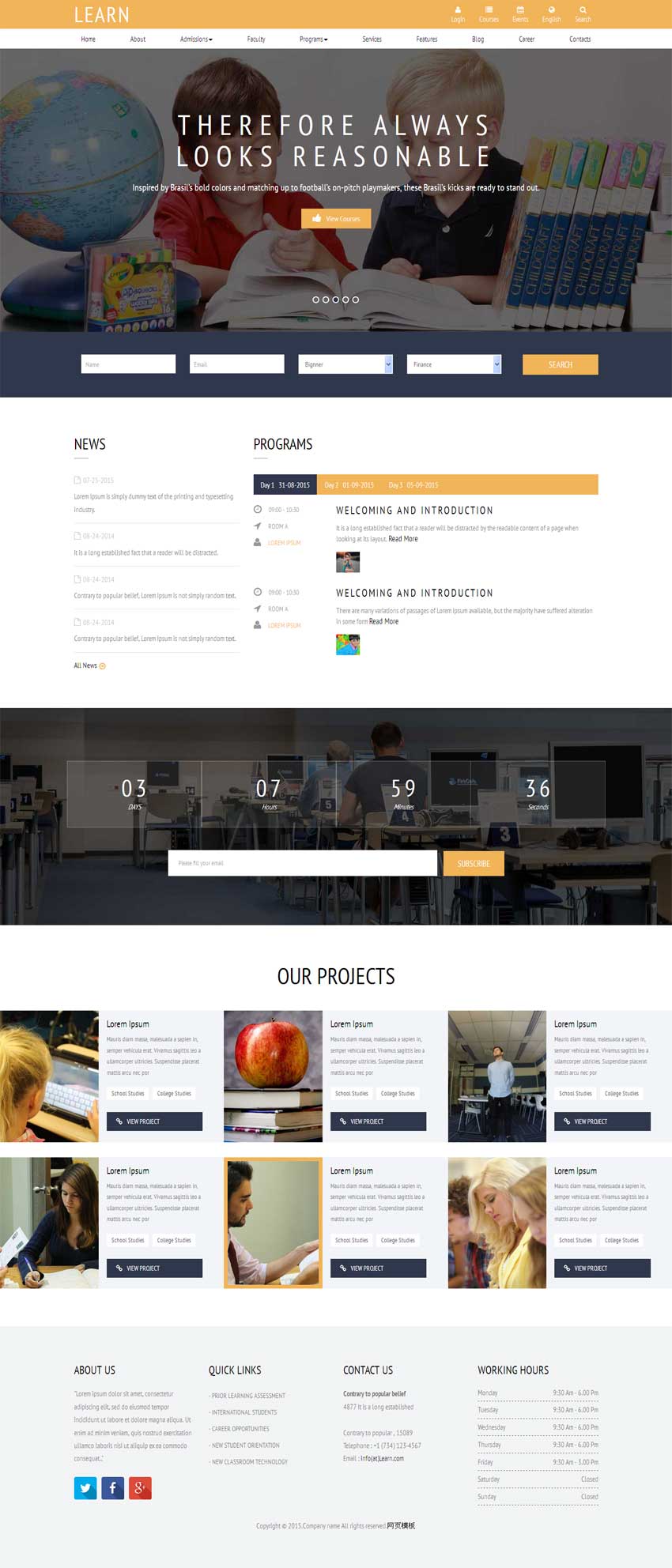 黄色bootstrap学生教育培训网站模板html整站下载_响应式网站模板牛品源码-源码下载-源码社区-zblog主题插件-PHP源码-三合一源码-直播源码-短视频源码-APP源码-即时通讯-源码-交友源码牛品源码网