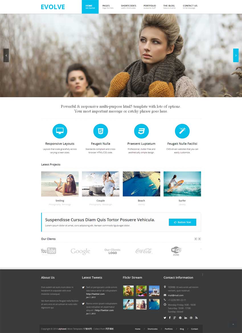 蓝色简洁的html5企业博客响应式模板_响应式网站模板牛品源码-源码下载-源码社区-zblog主题插件-PHP源码-三合一源码-直播源码-短视频源码-APP源码-即时通讯-源码-交友源码牛品源码网