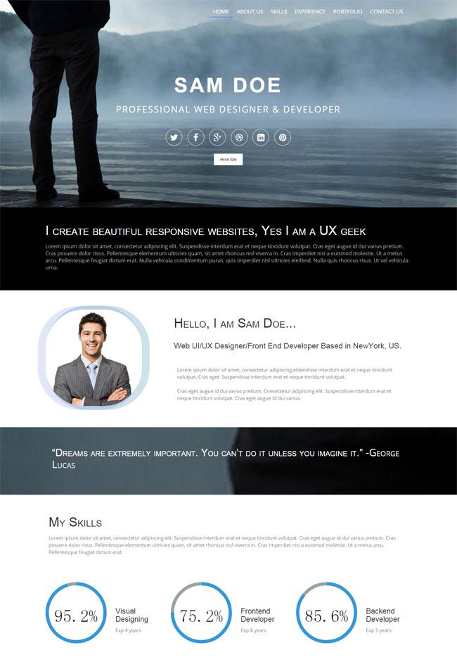 全屏个人主页展示html5模板牛品源码-源码下载-源码社区-zblog主题插件-PHP源码-三合一源码-直播源码-短视频源码-APP源码-即时通讯-源码-交友源码牛品源码网