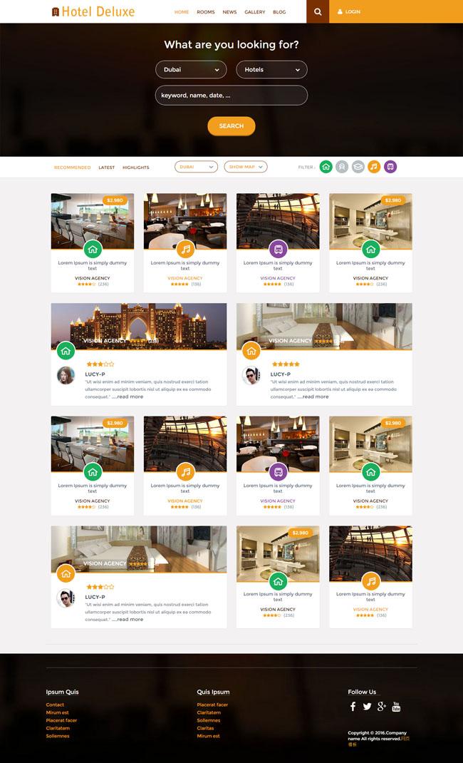 豪华酒店介绍预订网站模板牛品源码-源码下载-源码社区-zblog主题插件-PHP源码-三合一源码-直播源码-短视频源码-APP源码-即时通讯-源码-交友源码牛品源码网