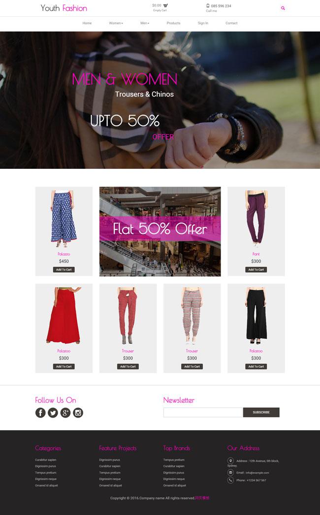 衣服裤子服装购物网站模板牛品源码-源码下载-源码社区-zblog主题插件-PHP源码-三合一源码-直播源码-短视频源码-APP源码-即时通讯-源码-交友源码牛品源码网