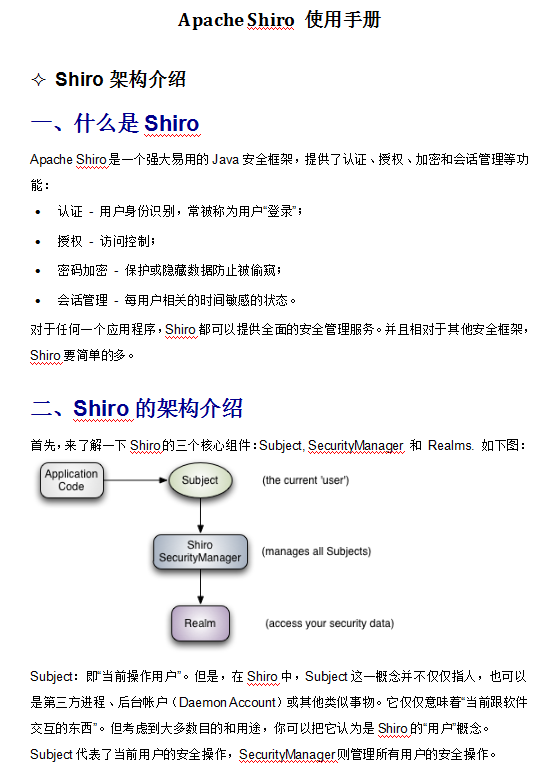 Apache Shiro 使用手册 中文牛品源码-源码下载-源码社区-zblog主题插件-PHP源码-三合一源码-直播源码-短视频源码-APP源码-即时通讯-源码-交友源码牛品源码网