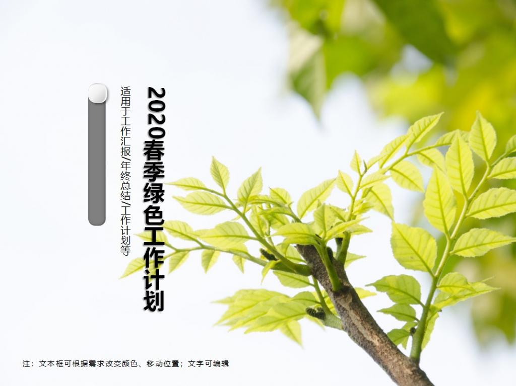 2020年绿色小清新工作计划PPT模板牛品源码-源码下载-源码社区-zblog主题插件-PHP源码-三合一源码-直播源码-短视频源码-APP源码-即时通讯-源码-交友源码牛品源码网