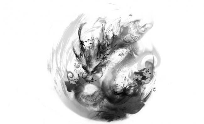 ​中国龙水墨画-牛品源码网