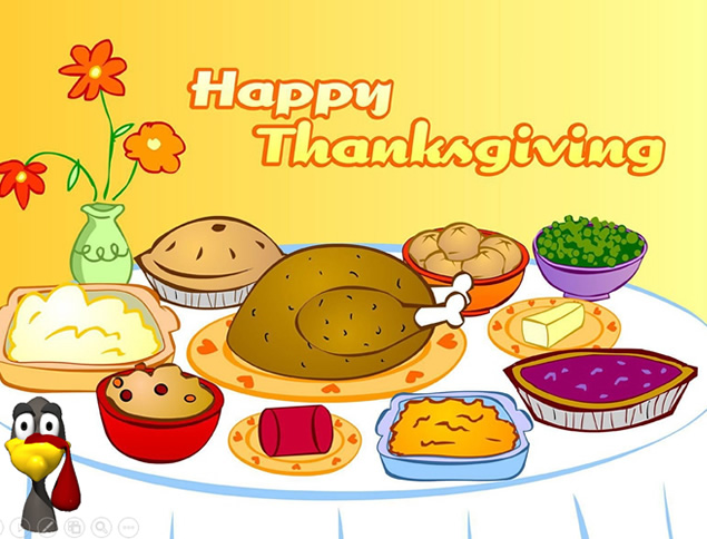 Happy Thanksgiving感恩节卡通ppt模板牛品源码-源码下载-源码社区-zblog主题插件-PHP源码-三合一源码-直播源码-短视频源码-APP源码-即时通讯-源码-交友源码牛品源码网