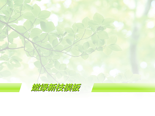 嫩绿新枝淡雅绿PPT背景模板牛品源码-源码下载-源码社区-zblog主题插件-PHP源码-三合一源码-直播源码-短视频源码-APP源码-即时通讯-源码-交友源码牛品源码网
