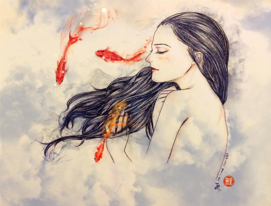 手绘美女与鱼插画牛品源码-源码下载-源码社区-zblog主题插件-PHP源码-三合一源码-直播源码-短视频源码-APP源码-即时通讯-源码-交友源码牛品源码网