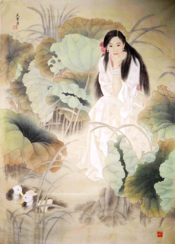 工笔仕女人物画荷塘牛品源码-源码下载-源码社区-zblog主题插件-PHP源码-三合一源码-直播源码-短视频源码-APP源码-即时通讯-源码-交友源码牛品源码网