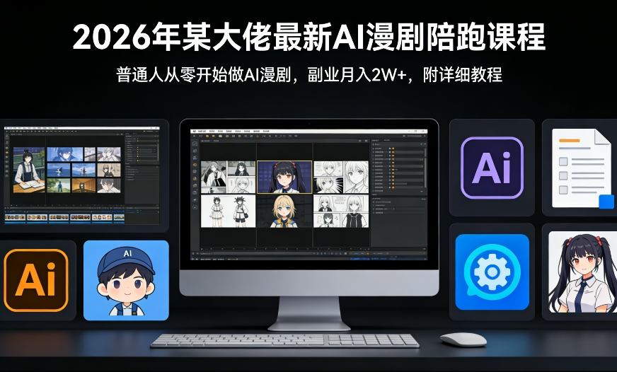 26年某大佬最新Ai漫剧陪跑课程,普通人从零开始做AI漫剧,副业月入2W+牛品源码-源码下载-源码社区-zblog主题插件-PHP源码-三合一源码-直播源码-短视频源码-APP源码-即时通讯-源码-交友源码牛品源码
