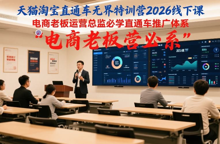 天猫淘宝直通车无界特训营2026线下课,电商老板运营总监必学直通车推广体系牛品源码-源码下载-源码社区-zblog主题插件-PHP源码-三合一源码-直播源码-短视频源码-APP源码-即时通讯-源码-交友源码牛品源码