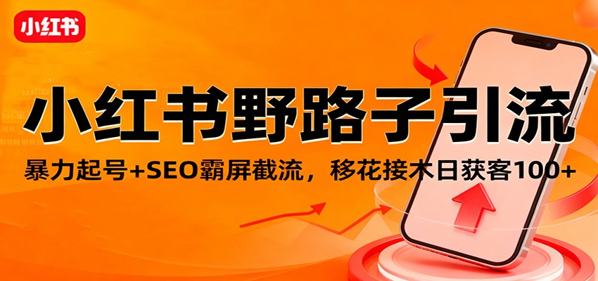 小红书野路子引流，暴力起号+SEO霸屏截流，移花接木日获客100+牛品源码-源码下载-源码社区-zblog主题插件-PHP源码-三合一源码-直播源码-短视频源码-APP源码-即时通讯-源码-交友源码牛品源码