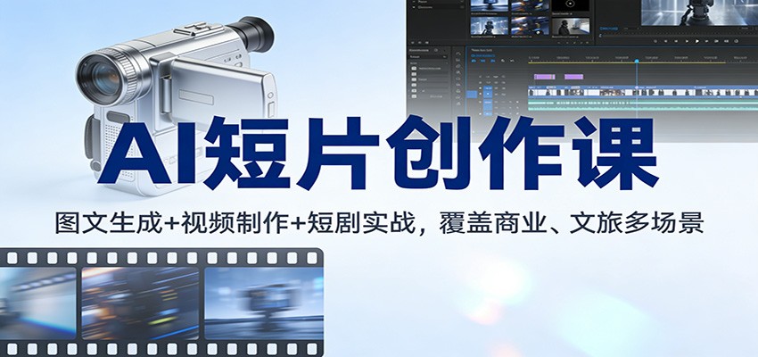 AI短片创作课：图文生成+ 视频制作+短剧实战，覆盖商业、 文旅多场景牛品源码-源码下载-源码社区-zblog主题插件-PHP源码-三合一源码-直播源码-短视频源码-APP源码-即时通讯-源码-交友源码牛品源码