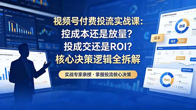 视频号付费投流实战课-5月:控成本还是放量?投成交还是ROI?核心决策逻辑全拆解牛品源码-源码下载-源码社区-zblog主题插件-PHP源码-三合一源码-直播源码-短视频源码-APP源码-即时通讯-源码-交友源码牛品源码