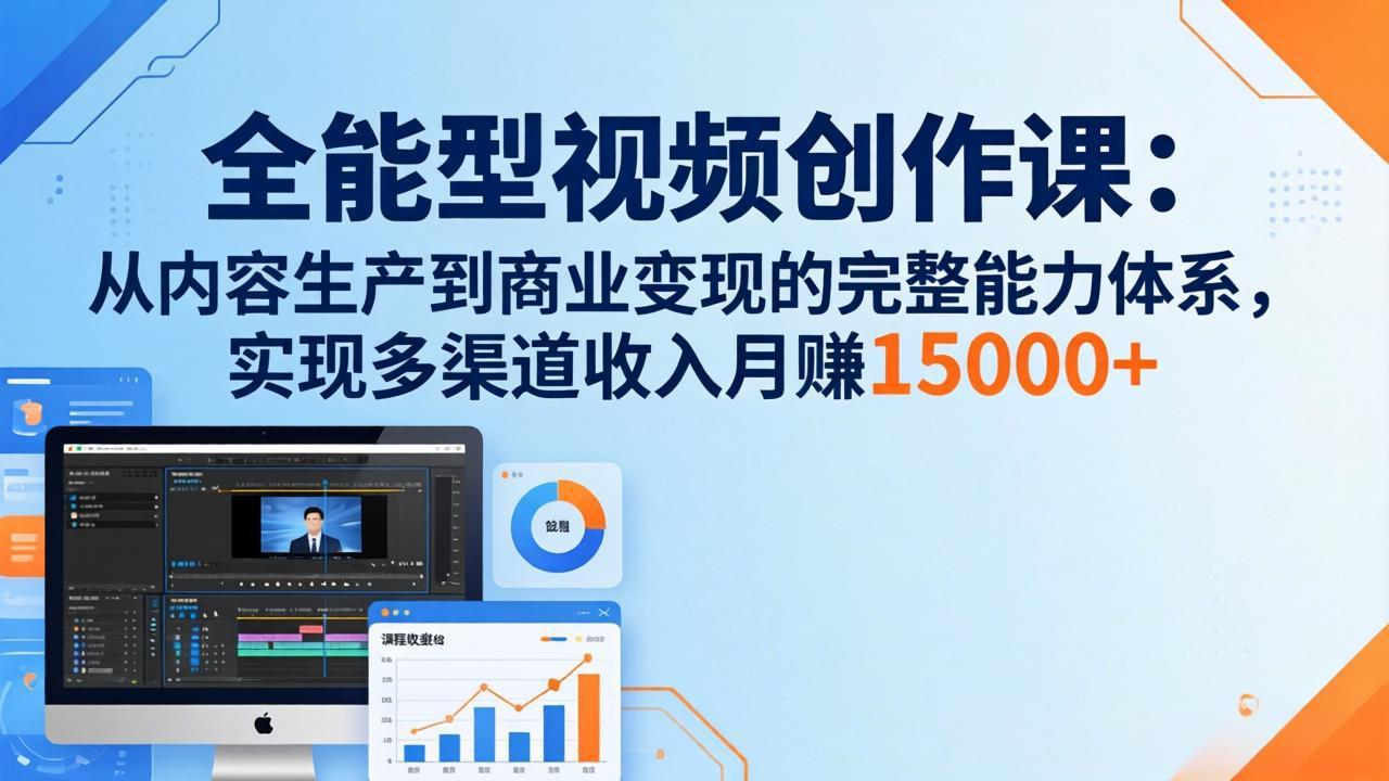 全能型视频创作课-26年3月更新:从内容生产到商业变现的完整能力体系,多渠道收入月赚15000+牛品源码-源码下载-源码社区-zblog主题插件-PHP源码-三合一源码-直播源码-短视频源码-APP源码-即时通讯-源码-交友源码牛品源码