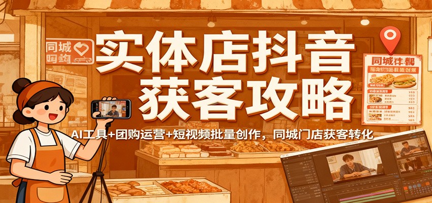 实体店抖音获客攻略：AI工具+团购运营+短视频批量创作，同城门店获客转化牛品源码-源码下载-源码社区-zblog主题插件-PHP源码-三合一源码-直播源码-短视频源码-APP源码-即时通讯-源码-交友源码牛品源码