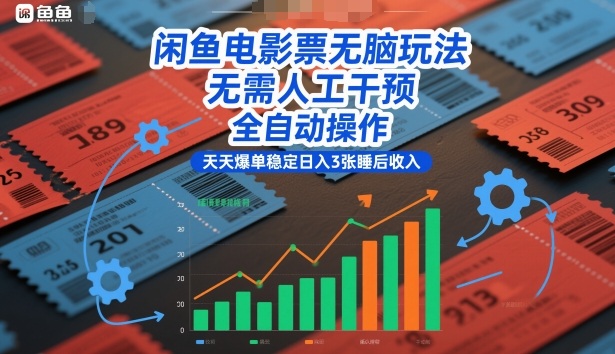 闲鱼电影票无脑玩法，无需人工干预，全自动操作，天天爆单稳定日入3张睡后收入【揭秘】牛品源码-源码下载-源码社区-zblog主题插件-PHP源码-三合一源码-直播源码-短视频源码-APP源码-即时通讯-源码-交友源码牛品源码