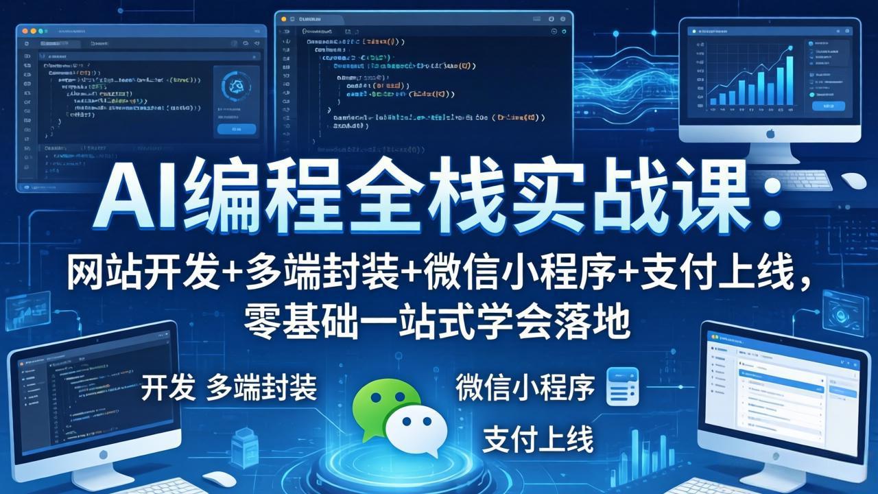 AI编程全栈实战课:网站开发+多端封装+微信小程序+支付上线,零基础一站式学会落地牛品源码-源码下载-源码社区-zblog主题插件-PHP源码-三合一源码-直播源码-短视频源码-APP源码-即时通讯-源码-交友源码牛品源码