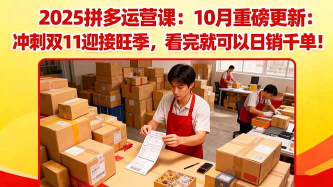 2025拼多多运营课：10月重磅更新：冲刺双11迎接旺季，看完就可以日销千单牛品源码-源码下载-源码社区-zblog主题插件-PHP源码-三合一源码-直播源码-短视频源码-APP源码-即时通讯-源码-交友源码牛品源码