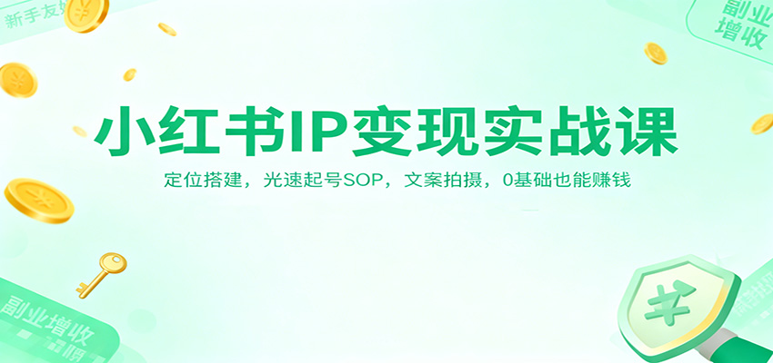 小红书IP变现实战课：定位搭建，光速起号SOP，文案拍摄，0基础也能赚钱牛品源码-源码下载-源码社区-zblog主题插件-PHP源码-三合一源码-直播源码-短视频源码-APP源码-即时通讯-源码-交友源码牛品源码