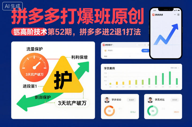 拼多多打爆班原创高阶技术第52期,拼多多进2退1打法牛品源码-源码下载-源码社区-zblog主题插件-PHP源码-三合一源码-直播源码-短视频源码-APP源码-即时通讯-源码-交友源码牛品源码