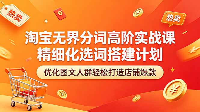 淘宝无界分词高阶实战课 精细化选词搭建计划 优化图文人群轻松打造店铺爆款牛品源码-源码下载-源码社区-zblog主题插件-PHP源码-三合一源码-直播源码-短视频源码-APP源码-即时通讯-源码-交友源码牛品源码