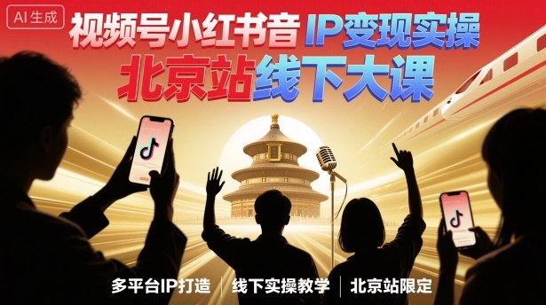 视频号小红书抖音IP变现实操北京站线下大课,40+行业短视频高变现姿势,100+IP高变现实操技术牛品源码-源码下载-源码社区-zblog主题插件-PHP源码-三合一源码-直播源码-短视频源码-APP源码-即时通讯-源码-交友源码牛品源码