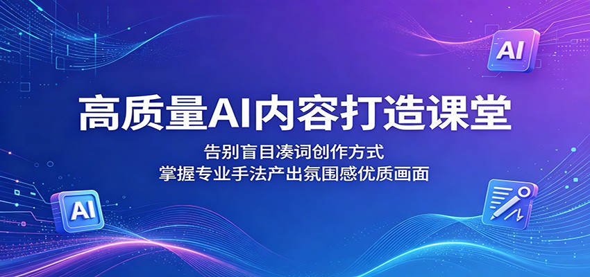 高质量AI内容打造课堂:告别盲目凑词创作方式,掌握专业手法产出氛围感优质画面牛品源码-源码下载-源码社区-zblog主题插件-PHP源码-三合一源码-直播源码-短视频源码-APP源码-即时通讯-源码-交友源码牛品源码