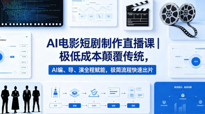 AI电影短剧制作直播课｜极低成本颠覆传统，AI编、导、演全程赋能，极简流程快速出片牛品源码-源码下载-源码社区-zblog主题插件-PHP源码-三合一源码-直播源码-短视频源码-APP源码-即时通讯-源码-交友源码牛品源码