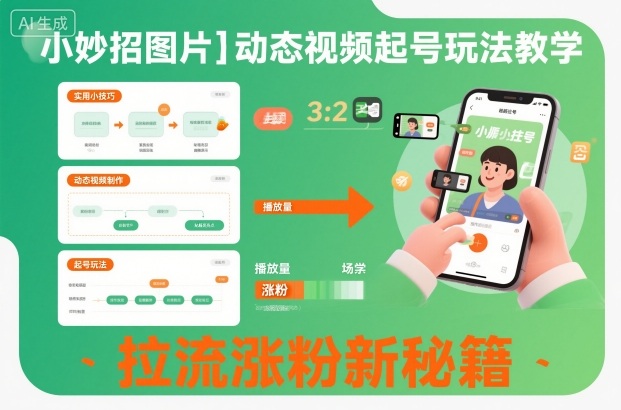 小妙招图片+动态视频起号玩法教学,拉流涨粉新秘籍牛品源码-源码下载-源码社区-zblog主题插件-PHP源码-三合一源码-直播源码-短视频源码-APP源码-即时通讯-源码-交友源码牛品源码