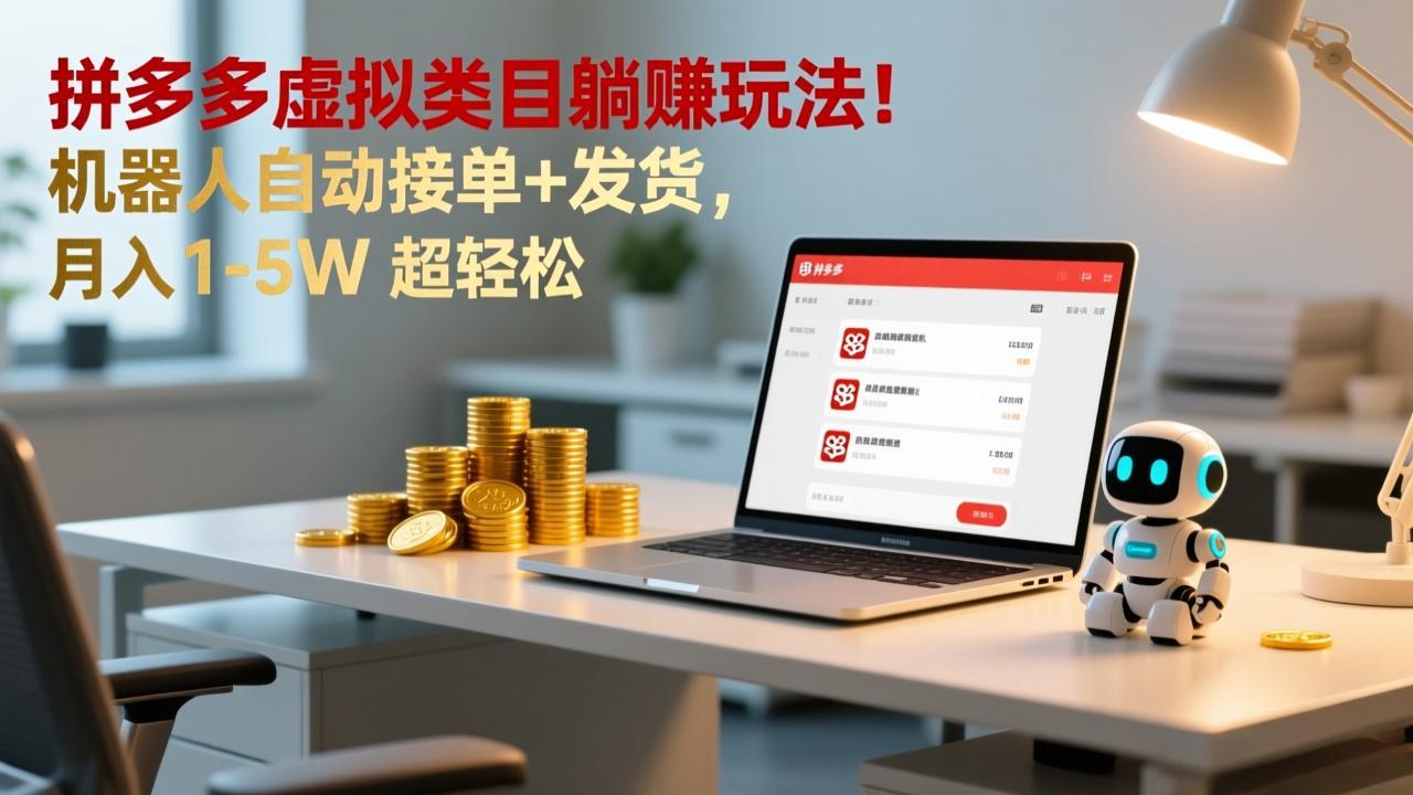 多多虚拟类目躺赚玩法！机器人自动接单+发货，月入 1-5W 超轻松牛品源码-源码下载-源码社区-zblog主题插件-PHP源码-三合一源码-直播源码-短视频源码-APP源码-即时通讯-源码-交友源码牛品源码
