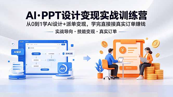AI·PPT设计变现实战训练营，从0到1学AI设计+派单变现，学完直接接真实订单赚钱牛品源码-源码下载-源码社区-zblog主题插件-PHP源码-三合一源码-直播源码-短视频源码-APP源码-即时通讯-源码-交友源码牛品源码