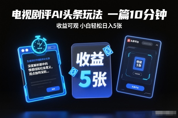 电视剧评AI头条玩法,一篇10分钟,收益可观,小白轻松日入5张+【独家】牛品源码-源码下载-源码社区-zblog主题插件-PHP源码-三合一源码-直播源码-短视频源码-APP源码-即时通讯-源码-交友源码牛品源码