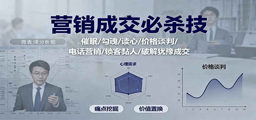 营销成交必杀技：催眠/勾魂/读心/价格谈判/电话营销/锁客黏人/破解犹豫成交牛品源码-源码下载-源码社区-zblog主题插件-PHP源码-三合一源码-直播源码-短视频源码-APP源码-即时通讯-源码-交友源码牛品源码