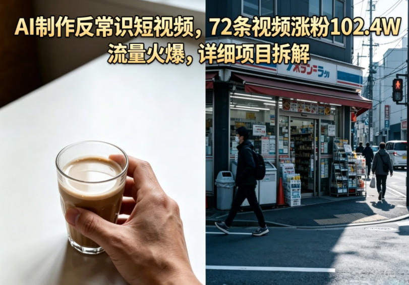 AI制作反常识短视频,72条视频涨粉102.4W,流量火爆,详细项目拆解牛品源码-源码下载-源码社区-zblog主题插件-PHP源码-三合一源码-直播源码-短视频源码-APP源码-即时通讯-源码-交友源码牛品源码