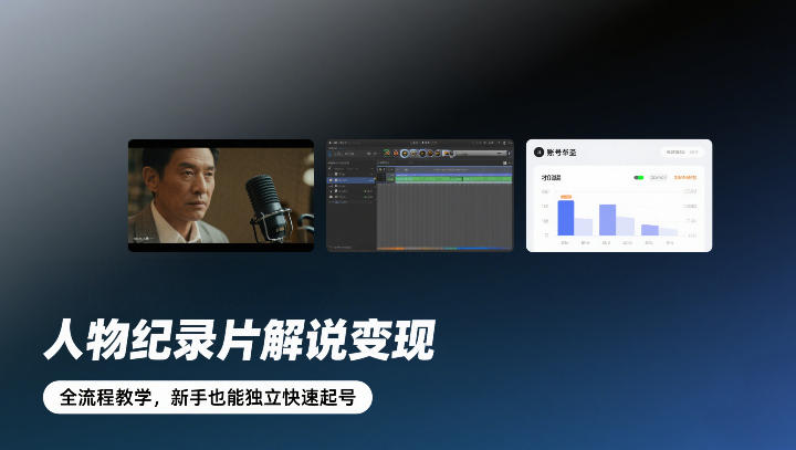 人物纪录片解说变现,全流程教学,新手也能独立快速起号牛品源码-源码下载-源码社区-zblog主题插件-PHP源码-三合一源码-直播源码-短视频源码-APP源码-即时通讯-源码-交友源码牛品源码