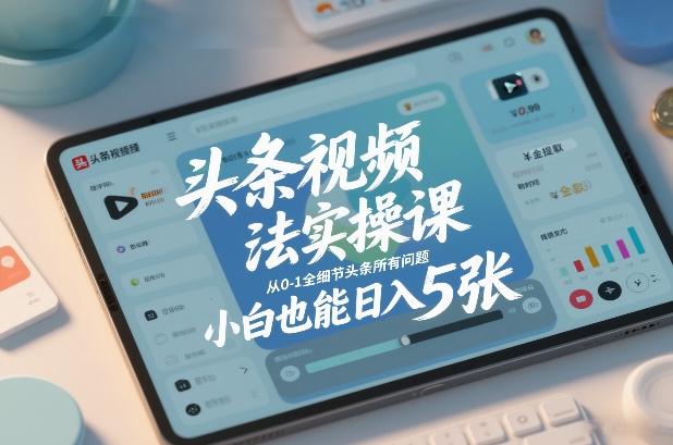 头条视频玩法实操课,从0-1全细节头条所有问题,小白也能日入5张牛品源码-源码下载-源码社区-zblog主题插件-PHP源码-三合一源码-直播源码-短视频源码-APP源码-即时通讯-源码-交友源码牛品源码