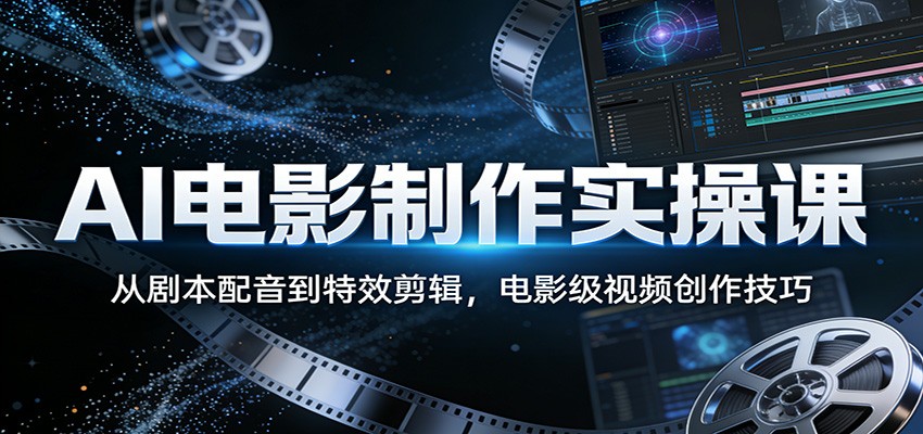 AI电影制作实操课：从剧本配音到特效剪辑，电影级视频创作技巧牛品源码-源码下载-源码社区-zblog主题插件-PHP源码-三合一源码-直播源码-短视频源码-APP源码-即时通讯-源码-交友源码牛品源码
