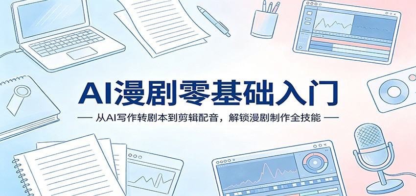 AI漫剧零基础入门:从AI写作转剧本到剪辑配音,解锁漫剧制作全技能牛品源码-源码下载-源码社区-zblog主题插件-PHP源码-三合一源码-直播源码-短视频源码-APP源码-即时通讯-源码-交友源码牛品源码