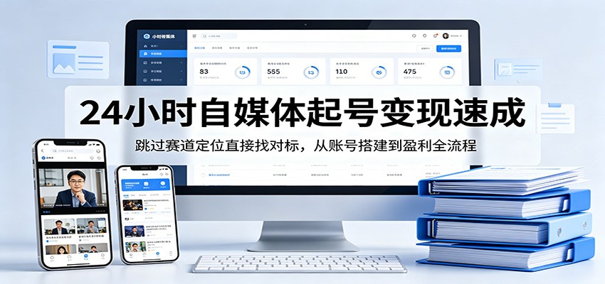 24小时自媒体起号变现速成，跳过赛道定位直接找对标，从账号搭建到盈利全流程牛品源码-源码下载-源码社区-zblog主题插件-PHP源码-三合一源码-直播源码-短视频源码-APP源码-即时通讯-源码-交友源码牛品源码