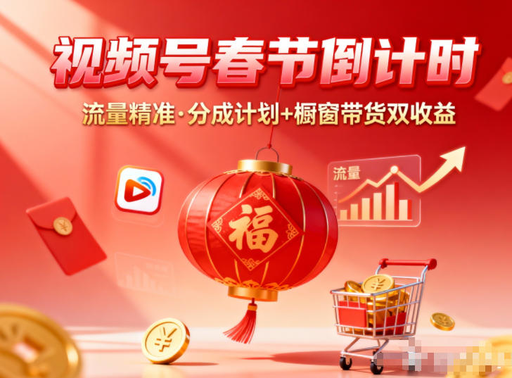 视频号做春节倒计时，流量精准，分成计划+橱窗带货双收益牛品源码-源码下载-源码社区-zblog主题插件-PHP源码-三合一源码-直播源码-短视频源码-APP源码-即时通讯-源码-交友源码牛品源码
