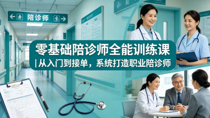 零基础陪诊师全能训练课｜从入门到接单，系统打造职业陪诊师牛品源码-源码下载-源码社区-zblog主题插件-PHP源码-三合一源码-直播源码-短视频源码-APP源码-即时通讯-源码-交友源码牛品源码