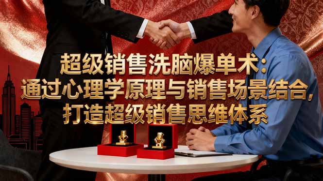 超级销售洗脑爆单术:通过心理学原理与销售场景结合,打造超级销售思维体系牛品源码-源码下载-源码社区-zblog主题插件-PHP源码-三合一源码-直播源码-短视频源码-APP源码-即时通讯-源码-交友源码牛品源码