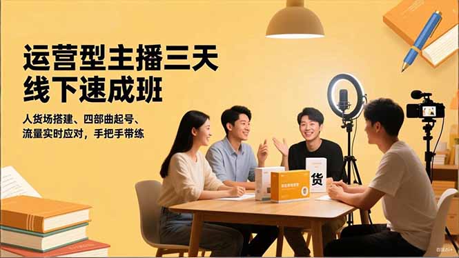 运营型主播三天线下班,人货场搭建,四部曲起号,流量实时应对,手把手带练牛品源码-源码下载-源码社区-zblog主题插件-PHP源码-三合一源码-直播源码-短视频源码-APP源码-即时通讯-源码-交友源码牛品源码