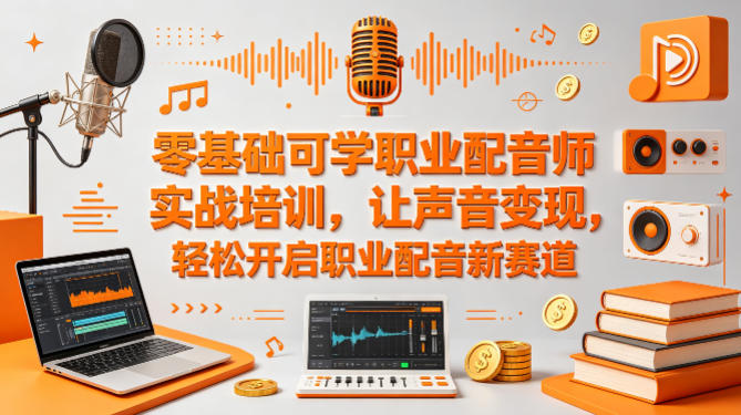 零基础可学职业配音师实战培训,让声音变现,轻松开启职业配音新赛道牛品源码-源码下载-源码社区-zblog主题插件-PHP源码-三合一源码-直播源码-短视频源码-APP源码-即时通讯-源码-交友源码牛品源码
