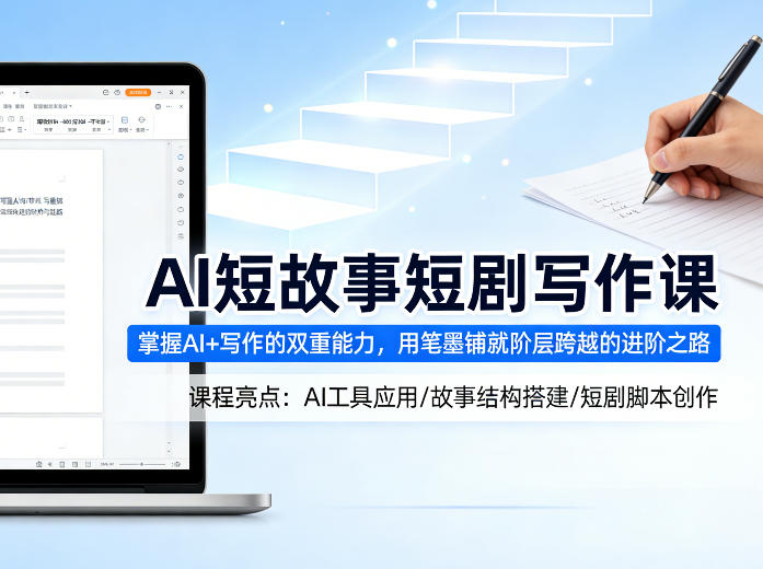 AI短故事短剧写作课，掌握AI+写作的双重能力，用笔墨铺就阶层跨越的进阶之路牛品源码-源码下载-源码社区-zblog主题插件-PHP源码-三合一源码-直播源码-短视频源码-APP源码-即时通讯-源码-交友源码牛品源码