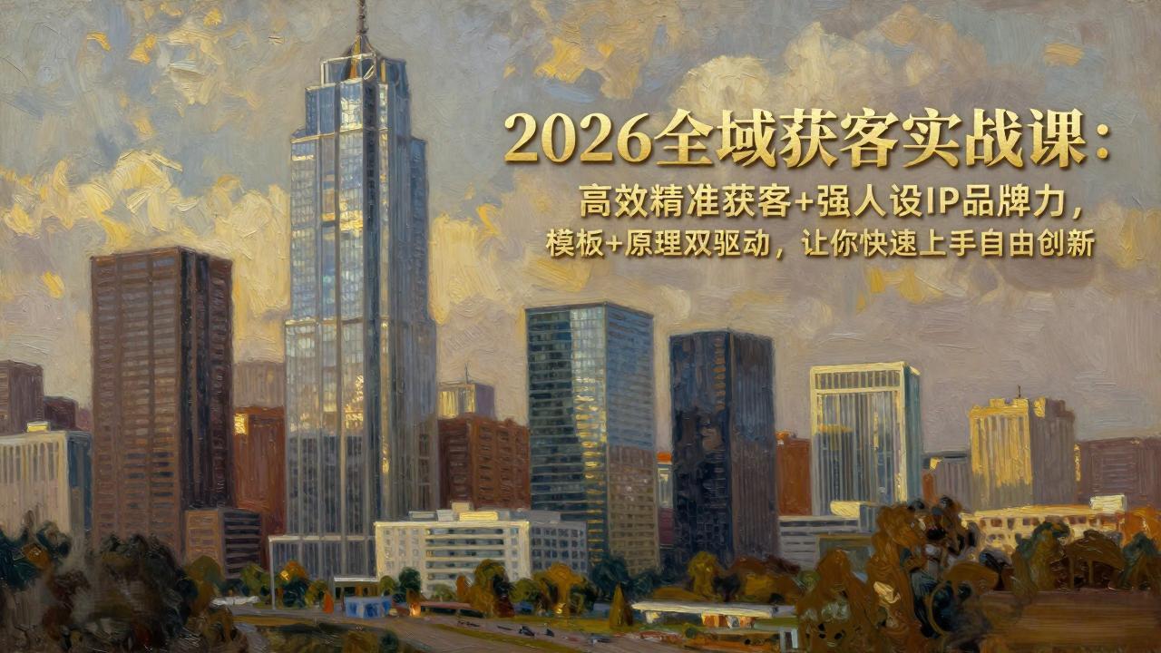 2026全域获客实战课：高效精准获客+强人设IP品牌力，模板+原理双驱动，让你快速上手自由创新牛品源码-源码下载-源码社区-zblog主题插件-PHP源码-三合一源码-直播源码-短视频源码-APP源码-即时通讯-源码-交友源码牛品源码