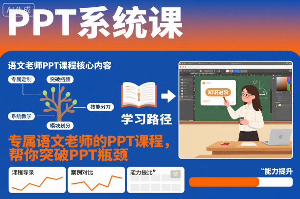 PPT系统课，专属语文老师的PPT课程，帮你突破PPT瓶颈牛品源码-源码下载-源码社区-zblog主题插件-PHP源码-三合一源码-直播源码-短视频源码-APP源码-即时通讯-源码-交友源码牛品源码